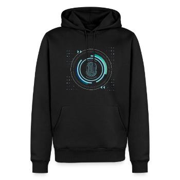identity security safe nerd pixel pc tech science - Men’s Premium Organic Hoodie - black - Front - Nico (187cm)