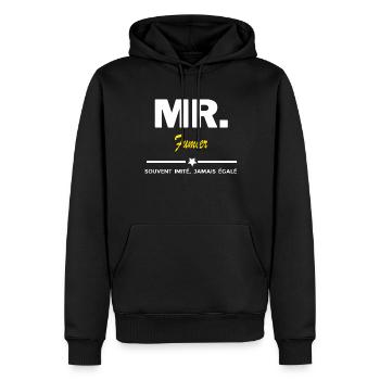 MR. souvent imité, jamais égalé Fumier - Sweat à capuche Premium bio Homme - noir - Devant - Nico (187cm)