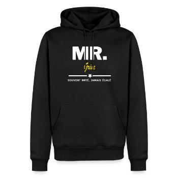 MR. souvent imité, jamais égalé Grive - Sweat à capuche Premium bio Homme - noir - Devant - Nico (187cm)