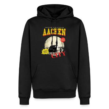 Aachen Deutschland Stadt Skyline Vintage Retro - Männer Premium Bio Hoodie - Schwarz - Vorne - Nico (187cm)