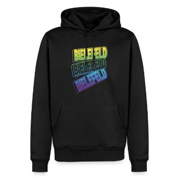 Bielefeld Deutschland Stadt Schrift Skyline Heimat - Männer Premium Bio Hoodie - Schwarz - Vorne - Nico (187cm)