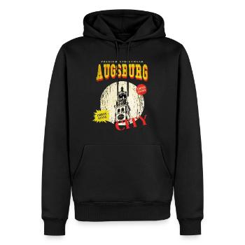 Augsburg Deutschland Stadt Skyline Vintage Retro - Männer Premium Bio Hoodie - Schwarz - Vorne - Nico (187cm)