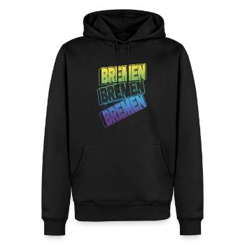 Brême Allemagne City Font Skyline Accueil - Sweat à capuche Premium bio Homme - noir - Devant - Nico (187cm)