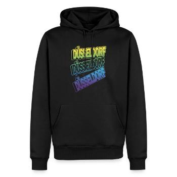 Düsseldorf Deutschland Stadt Schrift Skyline - Männer Premium Bio Hoodie - Schwarz - Vorne - Nico (187cm)