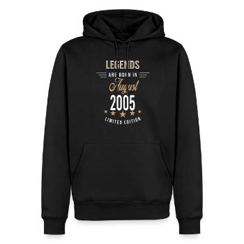 Legends werden im August 2005 geboren - Männer Premium Bio Hoodie - Schwarz - Vorne - Nico (187cm)