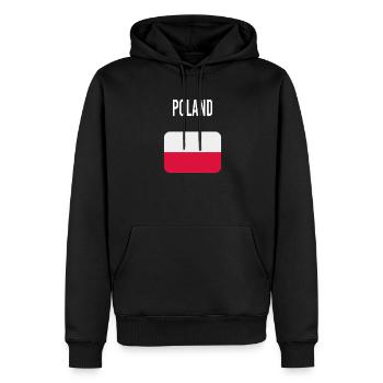 Pologne FLAG - Sweat à capuche Premium bio Homme - noir - Devant - Nico (187cm)