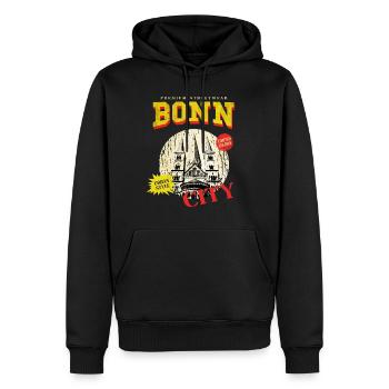 Bonn Deutschland Stadt Skyline Vintage Retro - Männer Premium Bio Hoodie - Schwarz - Vorne - Nico (187cm)