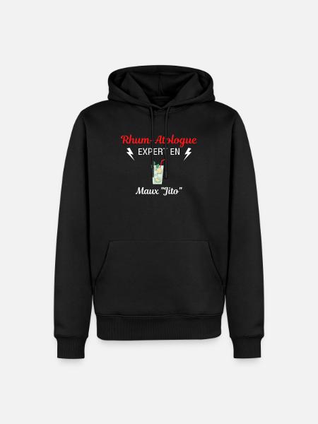 Rhum-Atologue - Sweat à capuche Premium bio Homme - noir