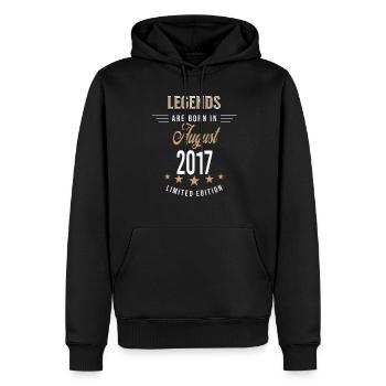 Les légendes sont nées en août 2017 - Sweat à capuche Premium bio Homme - noir - Devant - Nico (187cm)