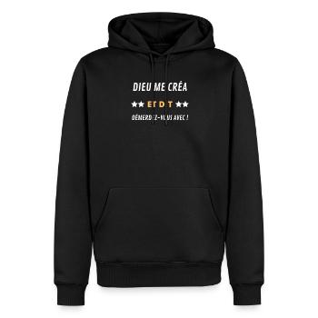 Dieu me créa et dit démerdez-vous avec - Sweat à capuche Premium bio Homme - noir - Devant - Nico (187cm)