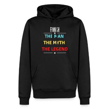 The Man The Myth The Legend FINNISH - Sweat à capuche Premium bio Homme - noir - Devant - Nico (187cm)