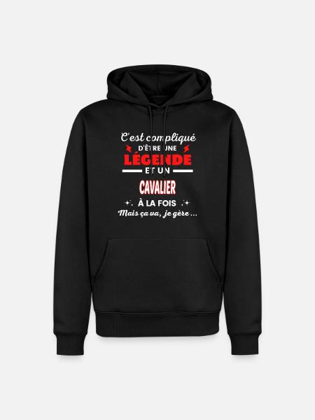 C'est compliqué phrase drôle CAVALIER - Sweat à capuche Premium bio Homme - noir