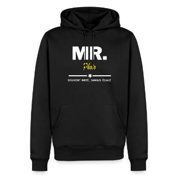 MR. souvent imité, jamais égalé Photo - Sweat à capuche Premium bio Homme - noir - Devant - Nico (187cm)