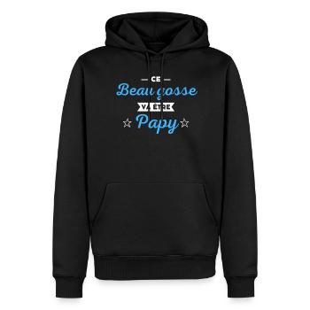 Ce beau gosse va être papy - Sweat à capuche Premium bio Homme - noir - Devant - Nico (187cm)