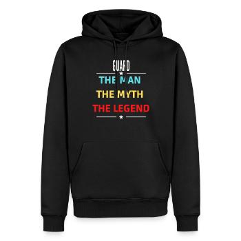 The Man The Myth The Legend GUARD - Sweat à capuche Premium bio Homme - noir - Devant - Nico (187cm)