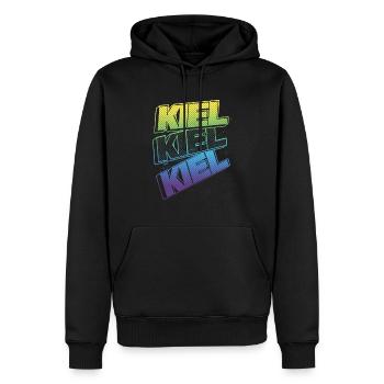 Kiel Allemagne City Font Skyline Accueil - Sweat à capuche Premium bio Homme - noir - Devant - Nico (187cm)