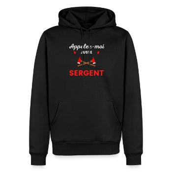 Appelez-moi sergent pompier - Sweat à capuche Premium bio Homme - noir - Devant - Nico (187cm)
