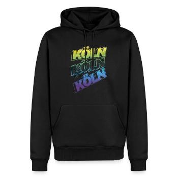 Cologne Allemagne City Font Skyline Accueil - Sweat à capuche Premium bio Homme - noir - Devant - Nico (187cm)