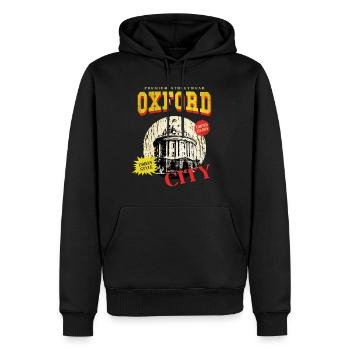 Oxford Angleterre Royaume-Uni City Skyline Vintage Rétro - Sweat à capuche Premium bio Homme - noir - Devant - Nico (187cm)