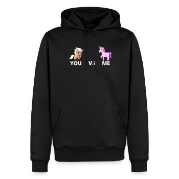 Toi contre moi CHEVAL LICORNE - Sweat à capuche Premium bio Homme - noir - Devant - Nico (187cm)