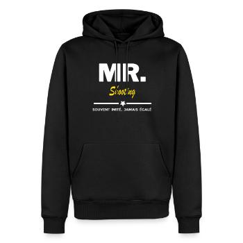 MR. souvent imité, jamais égalé Shooting - Sweat à capuche Premium bio Homme - noir - Devant - Nico (187cm)