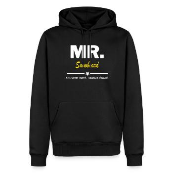 MR. souvent imité, jamais égalé Snowboard - Sweat à capuche Premium bio Homme - noir - Devant - Nico (187cm)