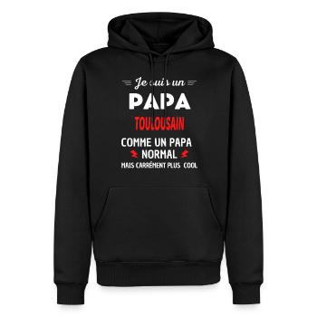 Je suis un PAPA TOULOUSAIN - Sweat à capuche Premium bio Homme - noir - Devant - Nico (187cm)