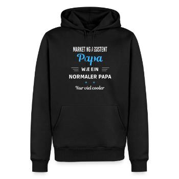 wie ein Papa nur viel cooler Marketing Assistent - Männer Premium Bio Hoodie - Schwarz - Vorne - Nico (187cm)