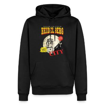 Heidelberg Deutschland Stadt Skyline Vintage Retro - Männer Premium Bio Hoodie - Schwarz - Vorne - Nico (187cm)
