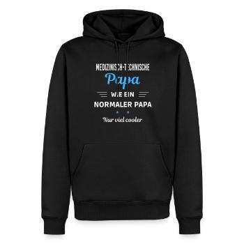 normaler Papa nur cooler Medizinisch-technische - Männer Premium Bio Hoodie - Schwarz - Vorne - Nico (187cm)