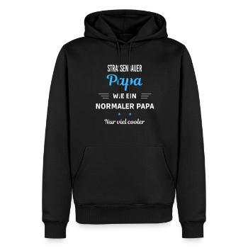 wie ein normaler Papa nur viel cooler Straßenbauer - Männer Premium Bio Hoodie - Schwarz - Vorne - Nico (187cm)