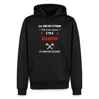 La perfection est ennuyeuse excitant! bûcheron - Sweat à capuche Premium bio Homme - noir - Devant - Nico (187cm)