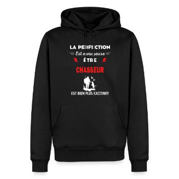 La perfection est ennuyeuse excitant! chasseur - Sweat à capuche Premium bio Homme - noir - Devant - Nico (187cm)