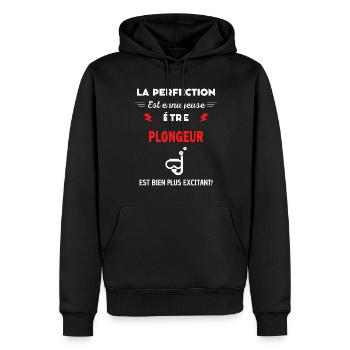 La perfection est ennuyeuse excitant! Plongeur - Sweat à capuche Premium bio Homme - noir - Devant - Nico (187cm)