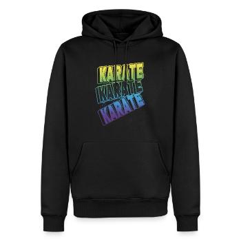 Karaté, Écriture, Arts martiaux, Arts martiaux, Combat, Sports - Sweat à capuche Premium bio Homme - noir - Devant - Nico (187cm)