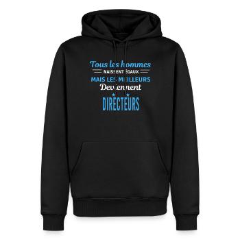 tous les hommes naissent égaux Directeurs - Sweat à capuche Premium bio Homme - noir - Devant - Nico (187cm)