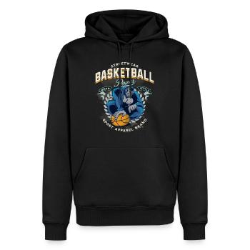 Basketball Gorilla Basketballspieler Vintage Retro - Männer Premium Bio Hoodie - Schwarz - Vorne - Nico (187cm)