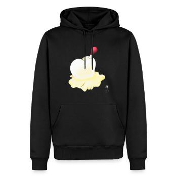Petit Cœur de Beurre Fondu - Sweat à capuche Premium bio Homme - noir - Devant - Nico (187cm)