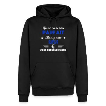 je ne suis pas parfait - idée de cadeau surfeur - Sweat à capuche Premium bio Homme - noir - Devant - Nico (187cm)