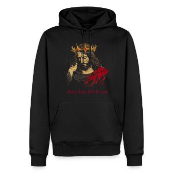 MON SAUVEUR - VIVRE LIBRE LES ORGUEILLEUX - Sweat à capuche Premium bio Homme - noir - Devant - Nico (187cm)