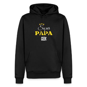 Super Papa GEEK ANNIVERSAIRE - Sweat à capuche Premium bio Homme - noir - Devant - Nico (187cm)