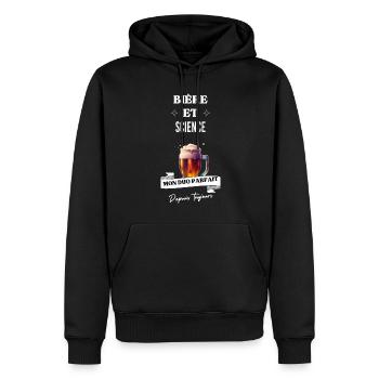 Bière Mon duo parfait depuis toujours et science - Sweat à capuche Premium bio Homme - noir - Devant - Nico (187cm)