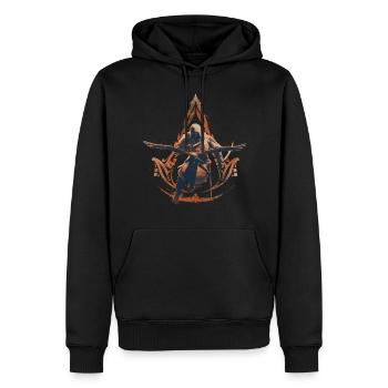 Assassin's Creed Mirage Logo Et Aigle - Sweat à capuche Premium bio Homme - noir - Devant - Nico (187cm)