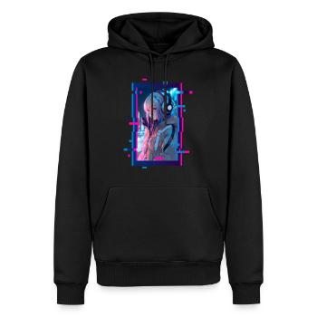 Cyber Futuristic Girl - Anime Shirt - Männer Premium Bio Hoodie - Schwarz - Vorne - Nico (187cm)