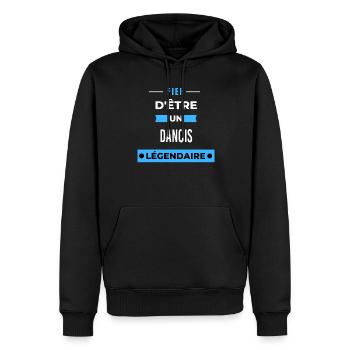 Fier d'être un légendaire DANOIS HUMOUR - Sweat à capuche Premium bio Homme - noir - Devant - Nico (187cm)