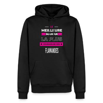 La meilleure maman plus courageuse des Flamandes - Sweat à capuche Premium bio Homme - noir - Devant - Nico (187cm)