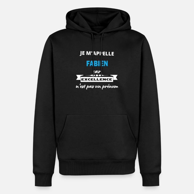 Je m'appelle excellence Fabien - Sweat à capuche Premium bio Homme - noir