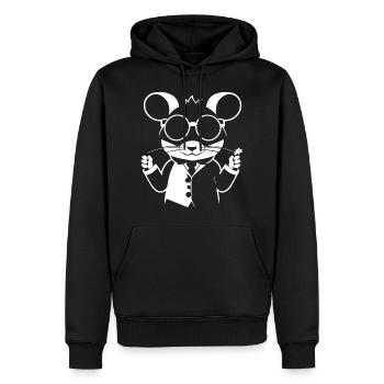 Lustige Hausratte mit Sonnenbrille Fancy Rats - Männer Premium Bio Hoodie - Schwarz - Vorne - Nico (187cm)