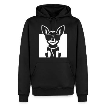Funny Chihuahua wearing Sunglasses Chihuahuas - Men’s Premium Organic Hoodie - black - Front - Nico (187cm)