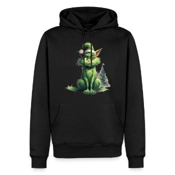 Katze Weihnachten Weihnachtselfe Geschenke Mütze - Männer Premium Bio Hoodie - Schwarz - Vorne - Nico (187cm)